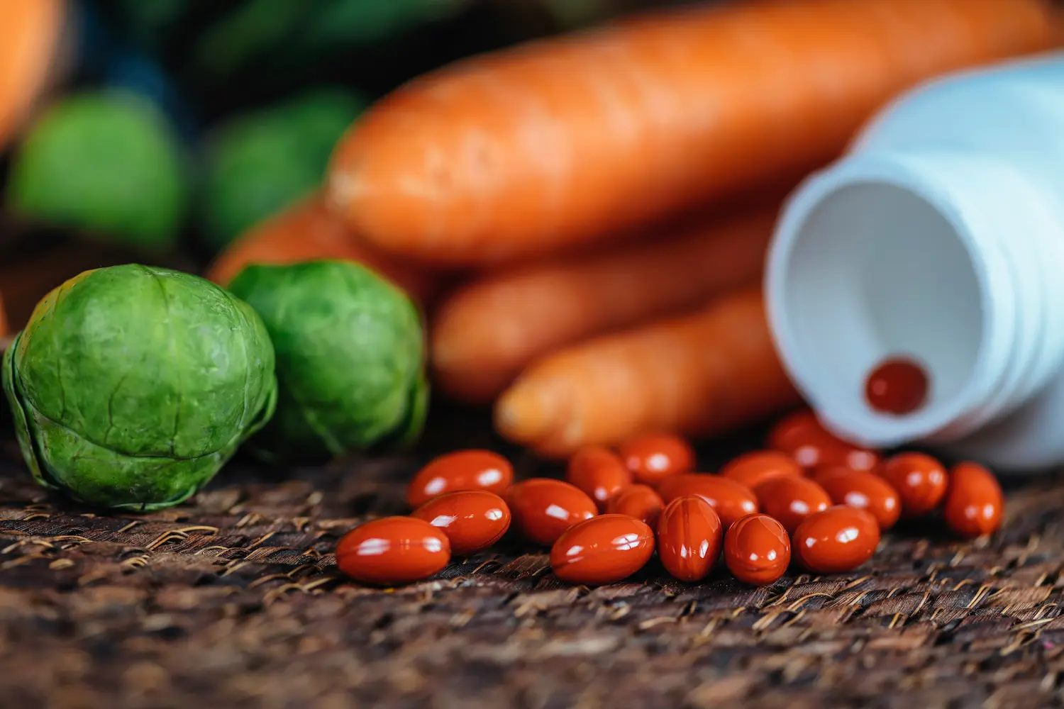 hand holding lutein supplements